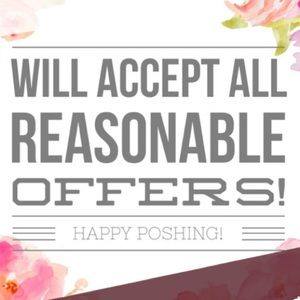 All offers reasonable will be priced